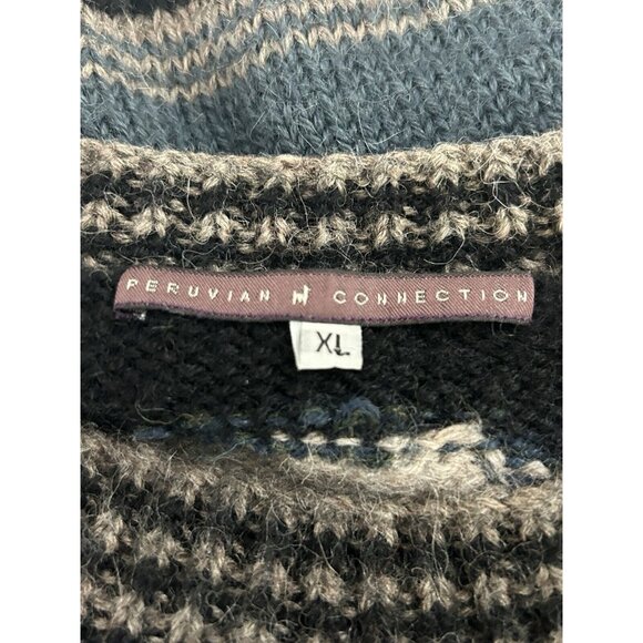 Peruvian Connection Multicolor 100% Alpaca Crewneck Long Sleeve Sweater Size XL - Picture 3 of 6